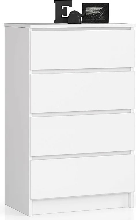 Komoda AKORD K60 Biała 60 cm 4 szuflady kolor Biały mat 60x40x99 cm