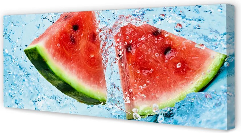Duży obraz na płótnie Soczysty Arbuz i Woda