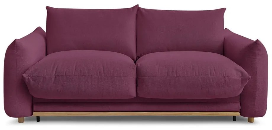 Bordowa rozkładana sofa 214 cm Ernest – Bobochic Paris