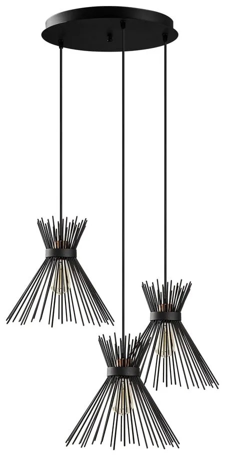 Czarna lampa wisząca z metalowym kloszem ø 63 cm Kirpi – Opviq lights