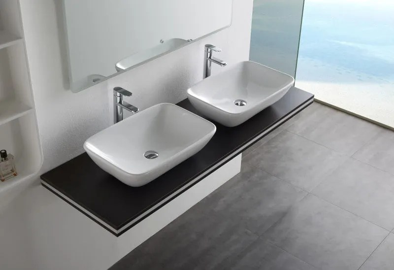 Umywalka nablatowa NT3155Ceramika łazienkowa - Biały - 58 x 12 x 38,5 cm