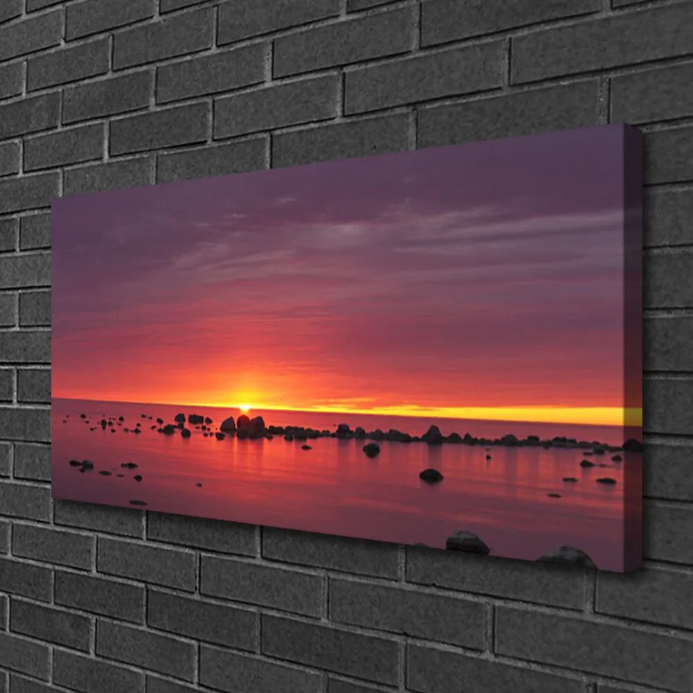 Duży obraz na płótnie Blask Słońca na Falach