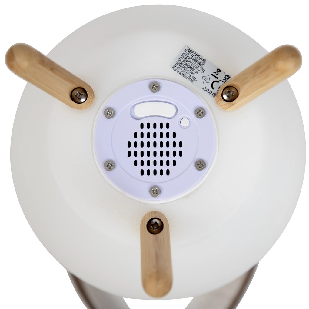 Zewnetrzna Lampa podłogowa biała 40,5 cm z LED i głośnikiem, ściemnialna RGBW IP44 z pilotem - Apolo Nowoczesny Oswietlenie zewnetrzne