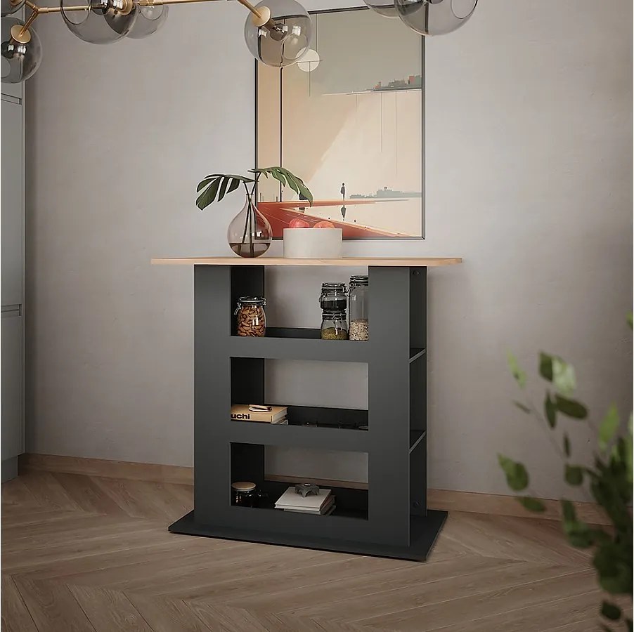 Stół barowy złoty dąb power/antracyt 110x65x106 repose