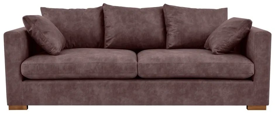 Ciemnobrązowa sofa z imitacji skóry 225 cm Hamburg – Scandic