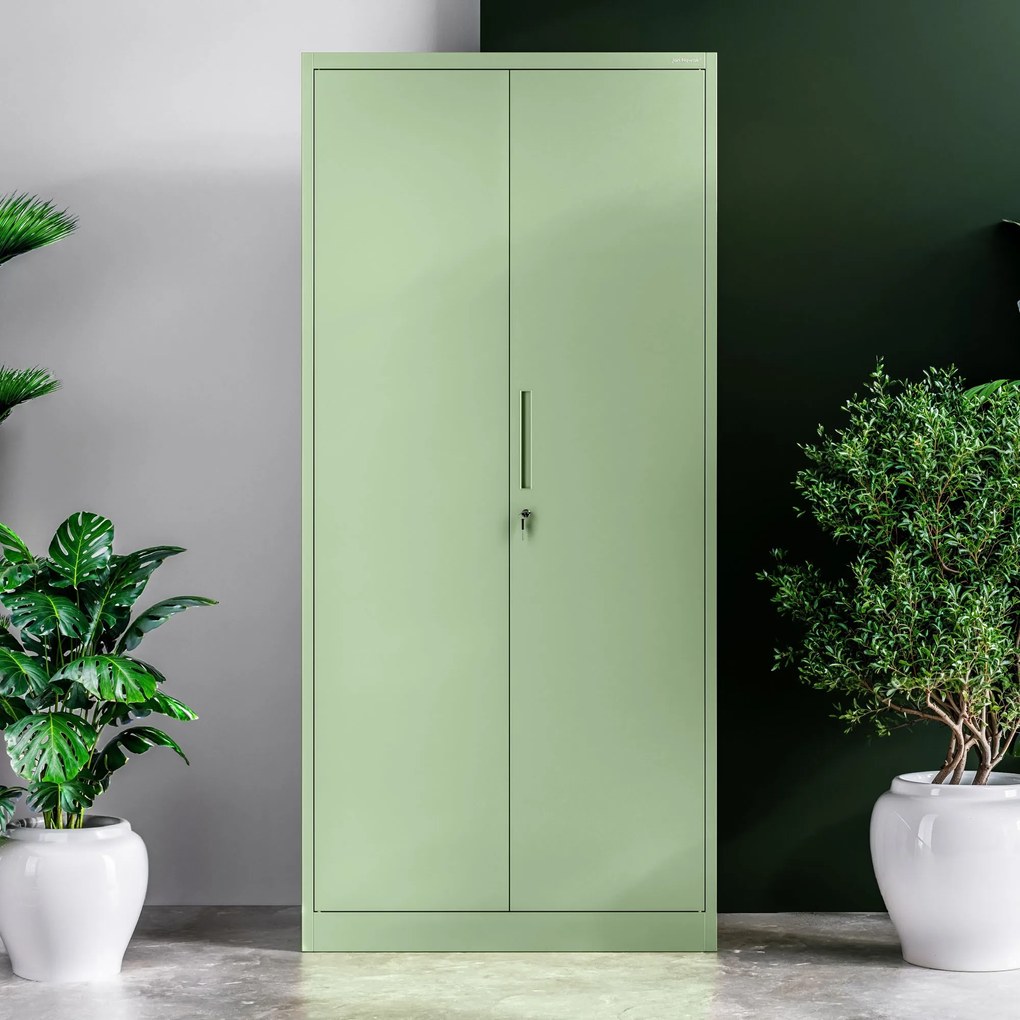 Szafa na dokumenty biurowa metalowa pastelowy zielony : Fresh Style JAN H 900 x 1950 x 400 mm