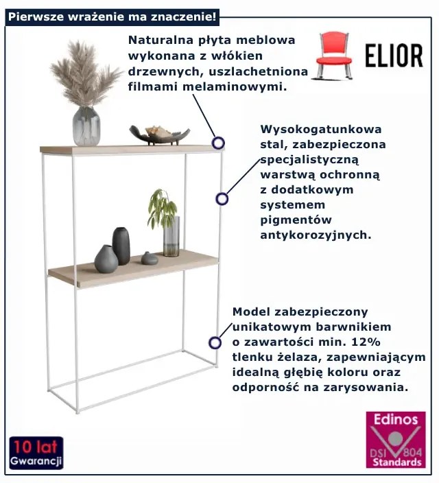 Klasyczna konsola do przedpokoju  dąb sonoma + złoty  M2-D04