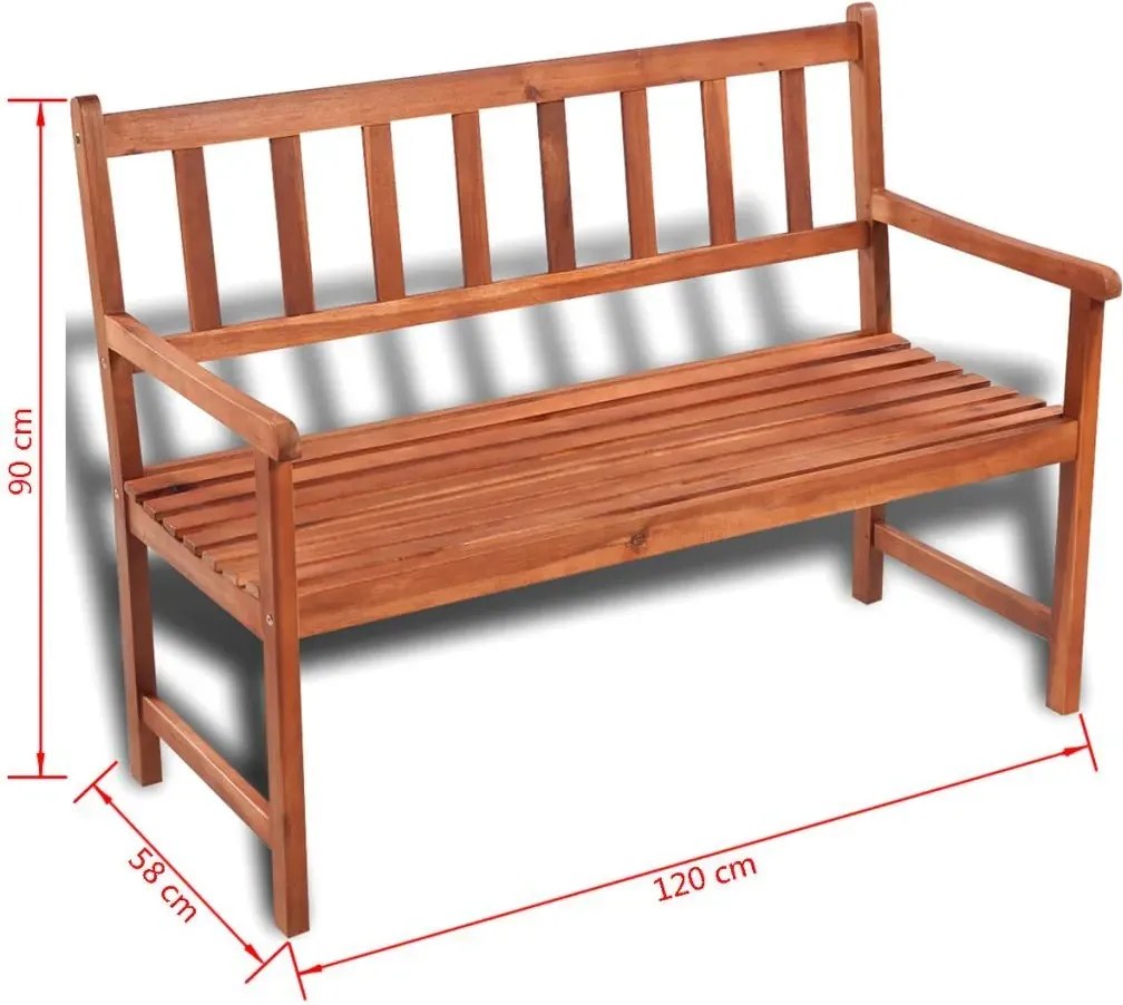 Drewniana ławka ogrodowa Retri - brązowa