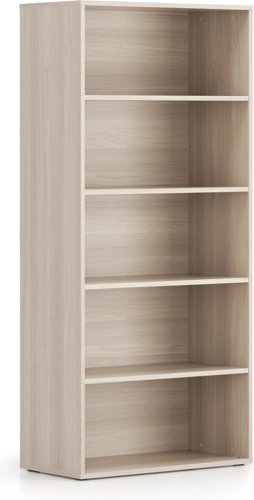 Regał biurowy wysoki BLOCK, 800 x 400 x 1748 mm, dąb naturalny