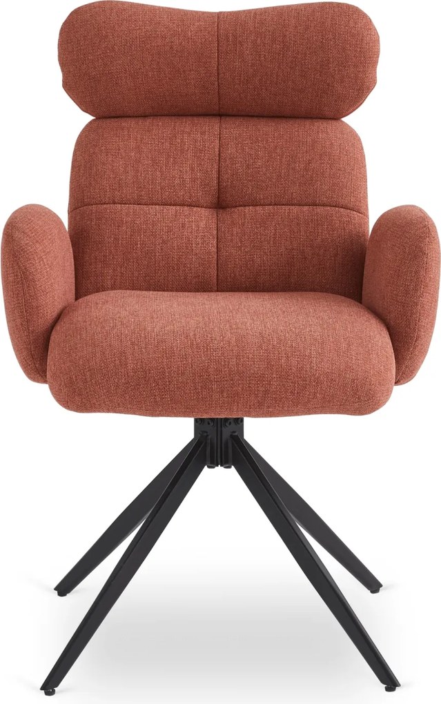 Krzesło Tapicerowane Obrotowe ALVARO Rude Nowoczesne