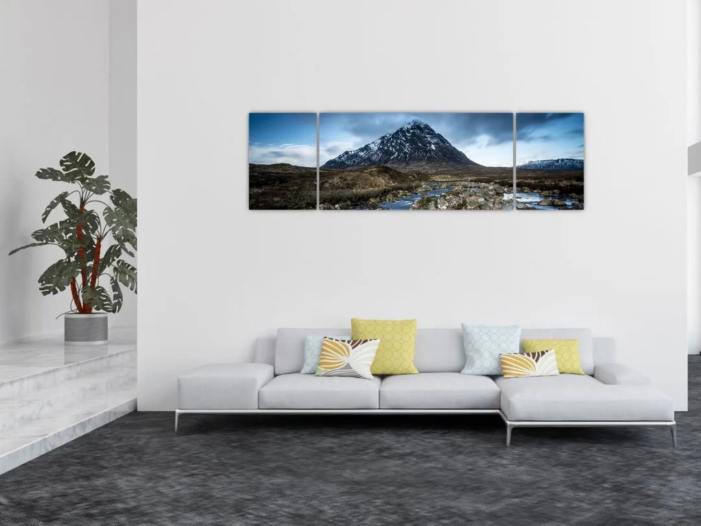 Obraz góry i rzeki (170x50 cm)