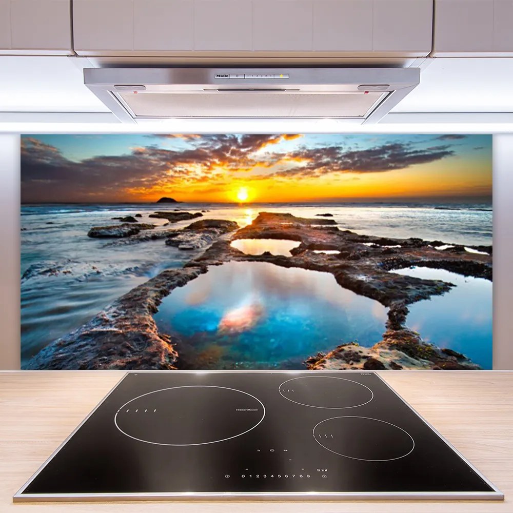 Panel Kuchenny Blask Słońca Na Morskiej Tafli