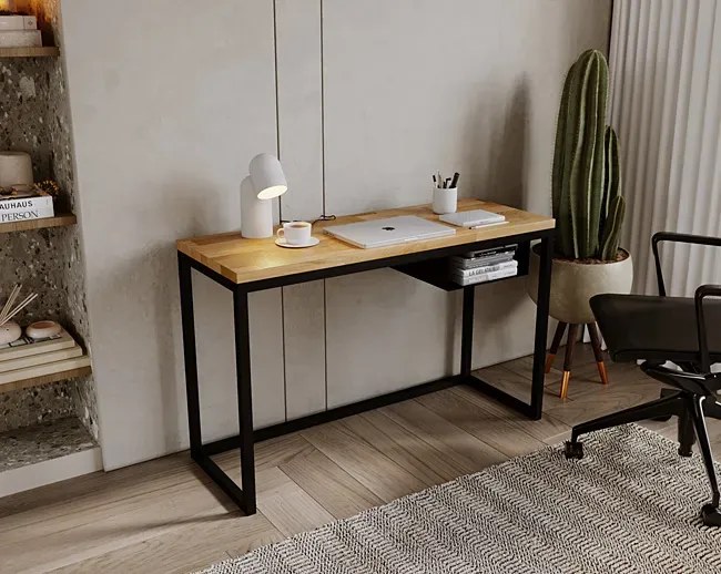 Biurko z dębowym blatem w stylu industrialnym - Delto 9X