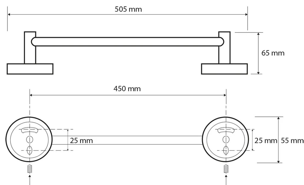 SAPHO XR408 X-Round E wieszak na ręczniki 50 cm, srebrny