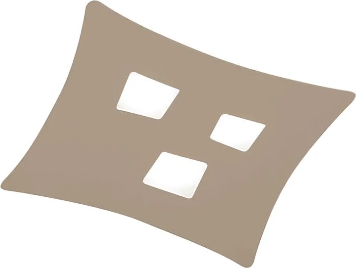 Nowoczesna lampa sufitowa Isotta GX53 w kolorze gołębiej szarości, 3 punkty świetlne, metalowa forma 40x44 cm, IP20, max 3x8 W, bez żarówek