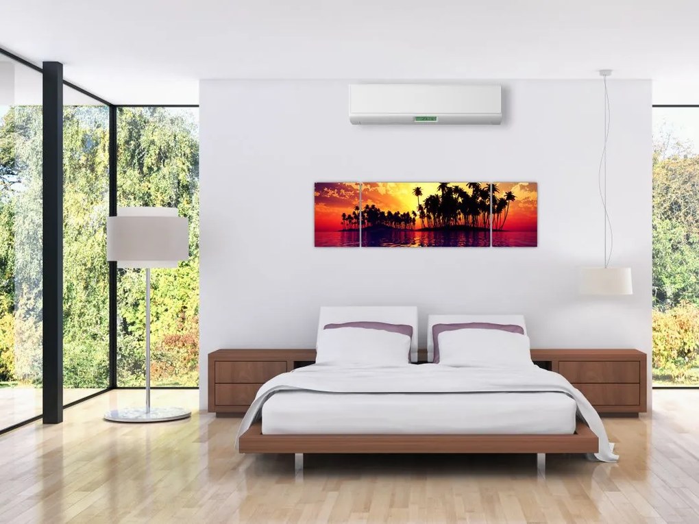 Obraz wyspy o zachodzie słońca (170x50 cm)