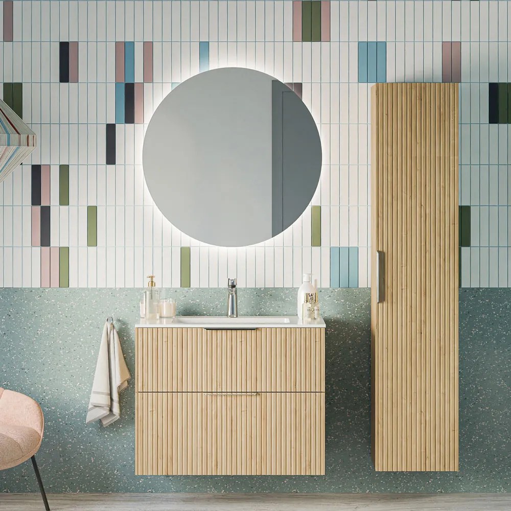 Zestaw mebli łazienkowych TIM 80 cm z umywalką ceramiczną