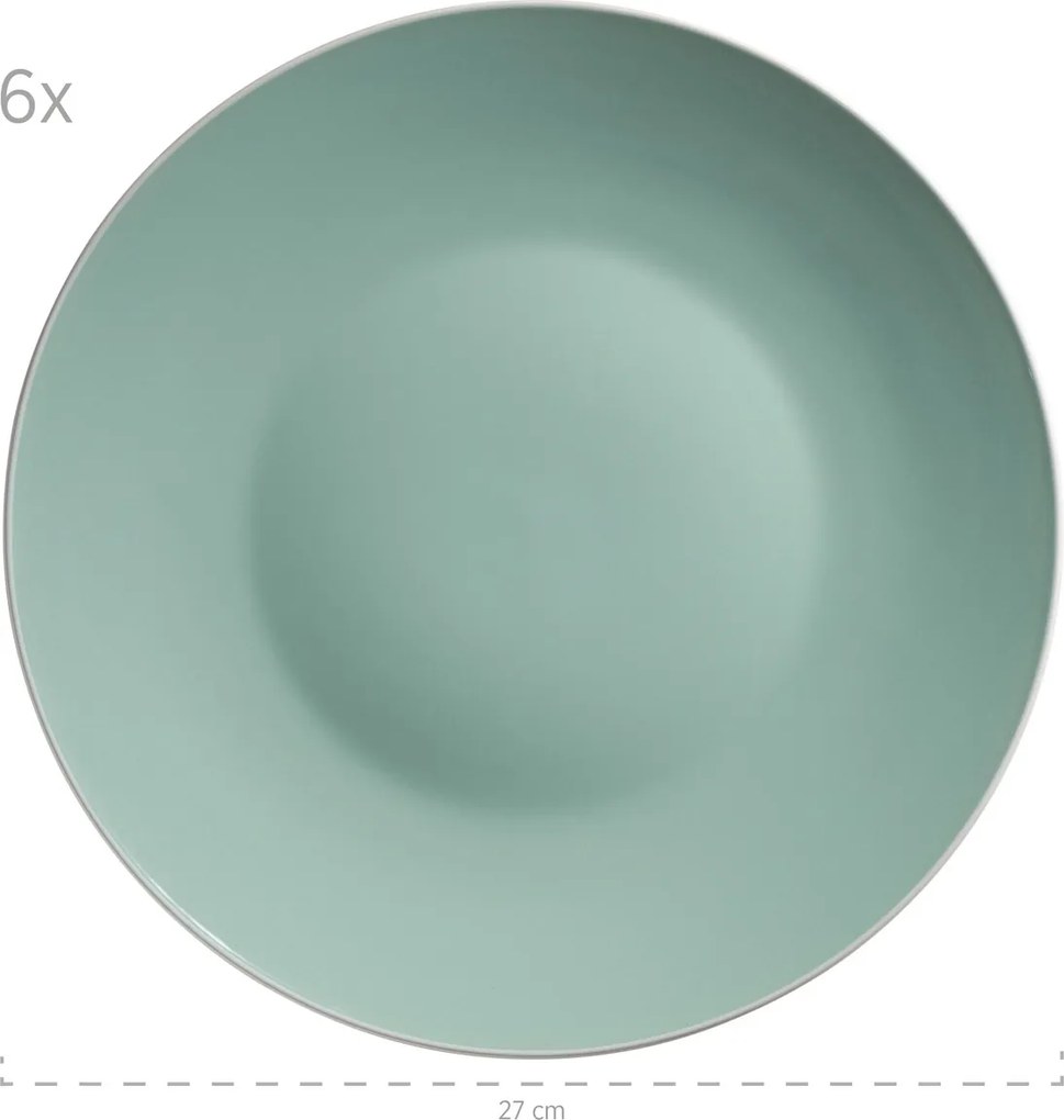 Mäser Zestaw naczyń stołowych 24 szt. ELISSA – zielony połysk