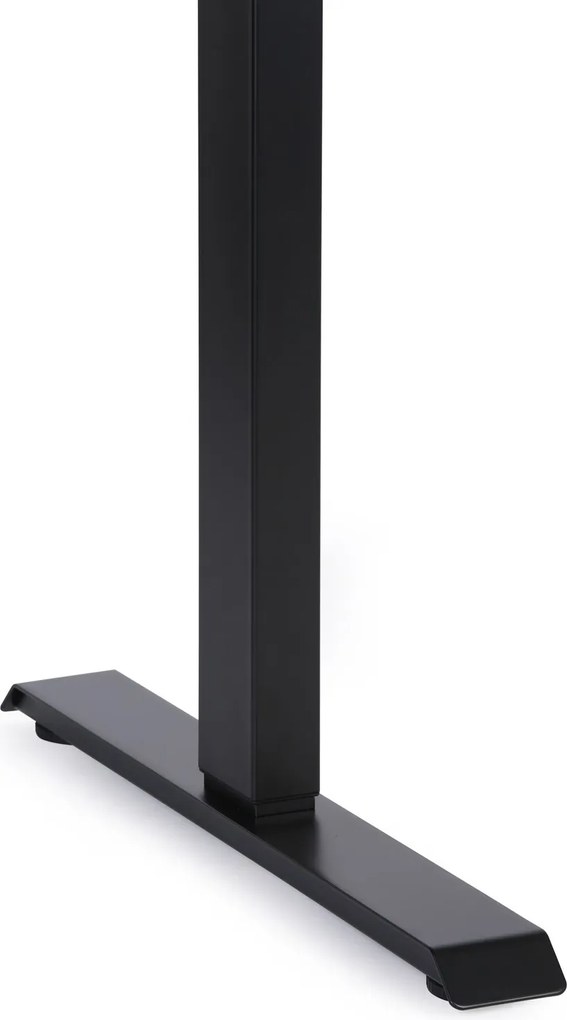 Narożne biurko z regulacją wysokości, 160x120 cm, 1 silnik, L/P, czarna podstawa, brzoza