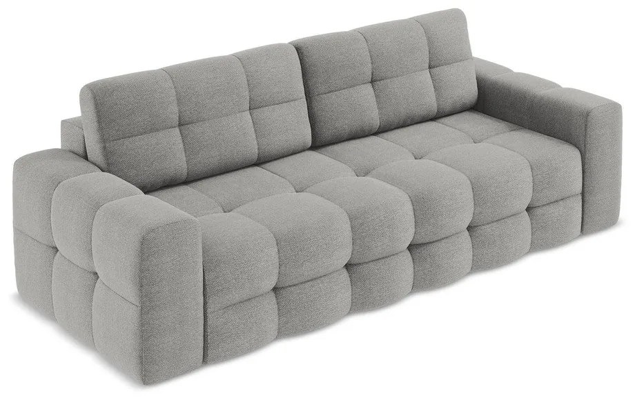 Szara rozkładana sofa z materiału bouclé 255 cm Milu – Makamii