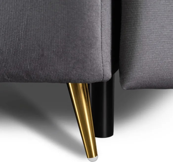 Sofa z Funkcją Spania SEUL Rozkładana Dwuosobowa Welurowa Szara Nowoczesna do Salonu