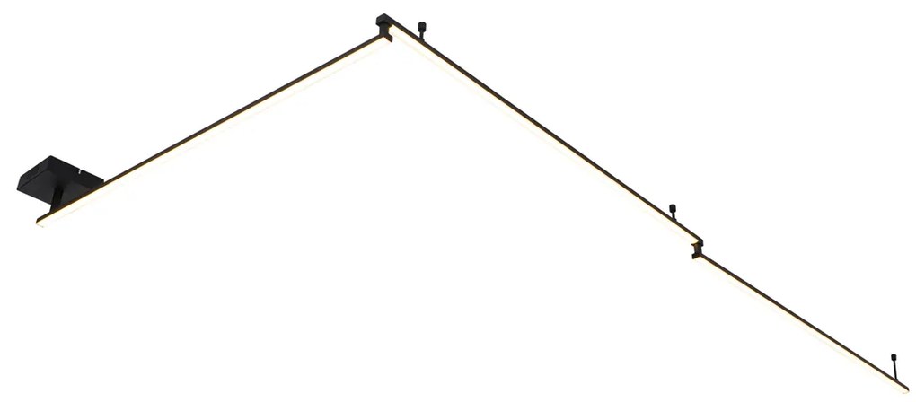 Czarna lampa sufitowa 300 cm z wbudowanym LED 3-stopniowy ściemniacz regulowany - AnnuschkaDesignerski Oswietlenie wewnetrzne