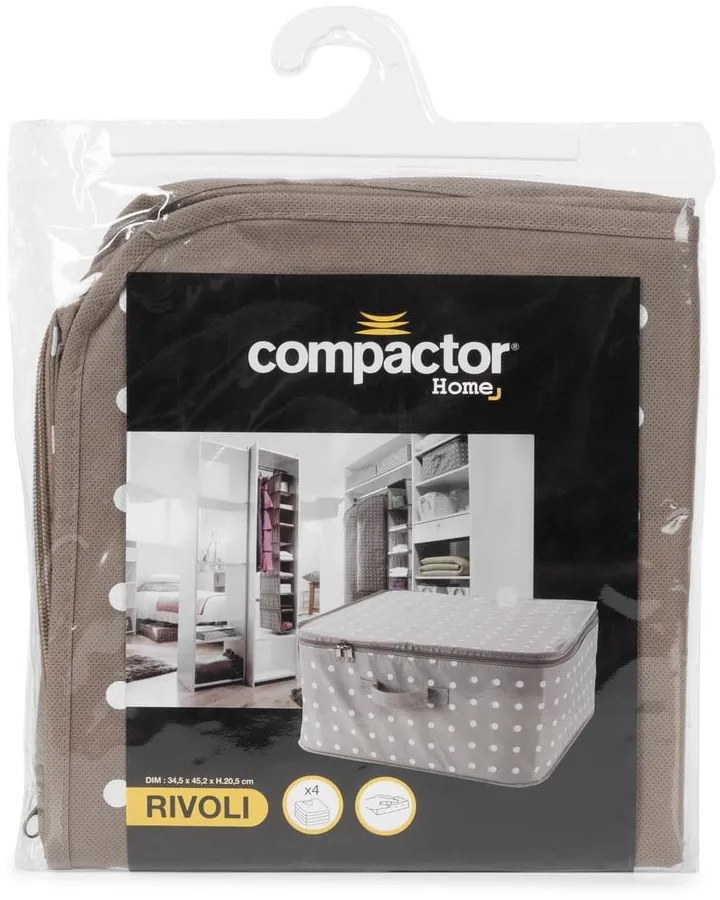 Beżowy mały organizer z suwakiem Compactor Dots