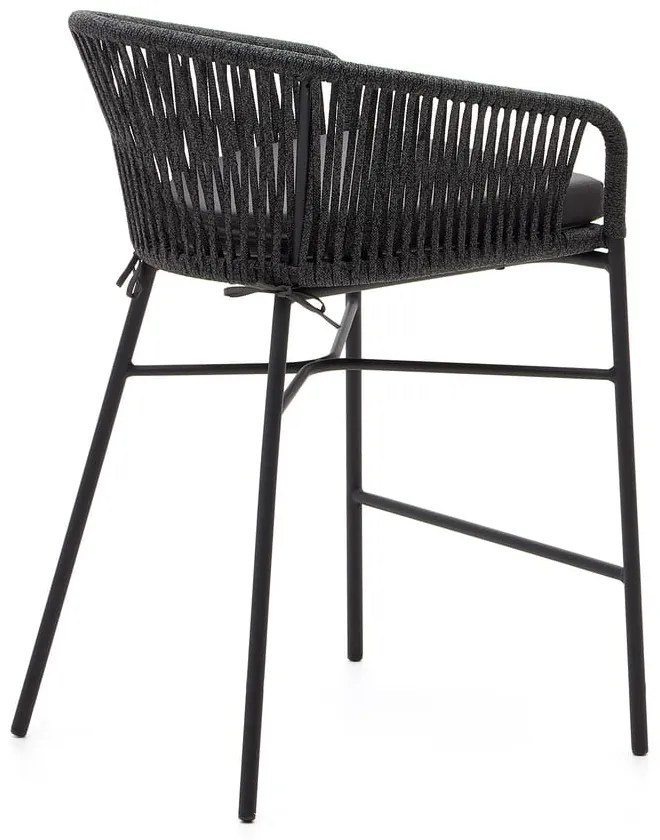 Czarny metalowy/tapicerowany hoker ogrodowy Yanet – Kave Home