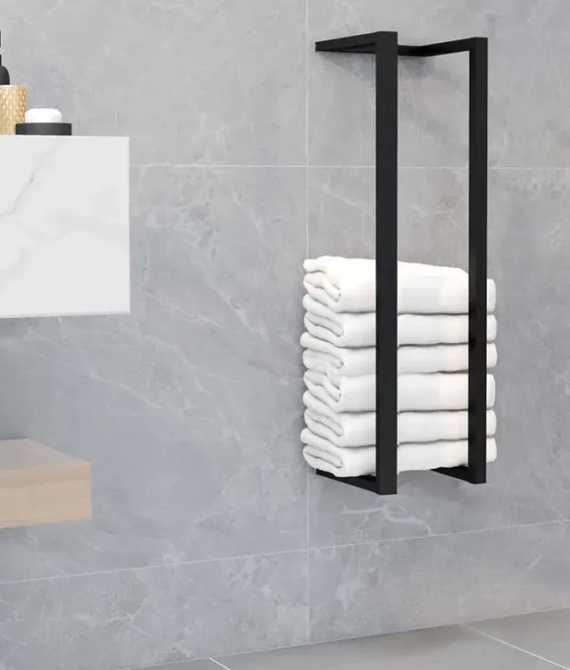 Czarny metalowy wieszak łazienkowy W8-F26