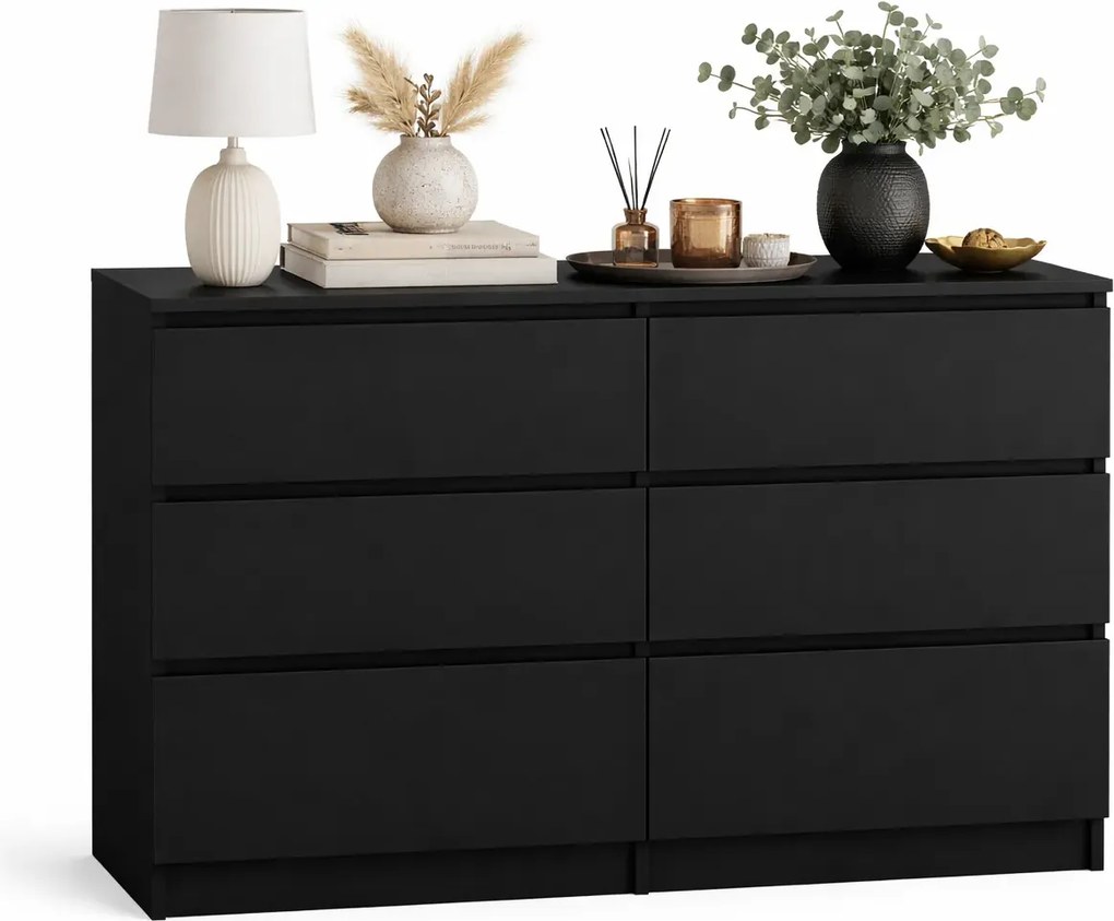 Czarna komoda z szufladami 120 cm C9-R74