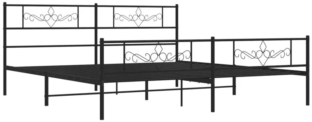 Czarne metalowe łóżko małżeńskie 200x200 cm M0-S07