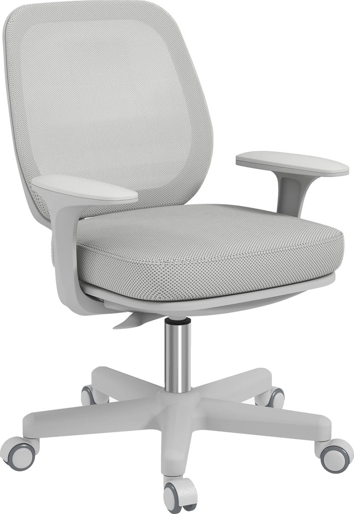 Vinsetto Fotel biurowy, ergonomiczny fotel biurkowy z funkcją obrotu, regulowany 55 x 48 x 82,5-94,5 cm, szary