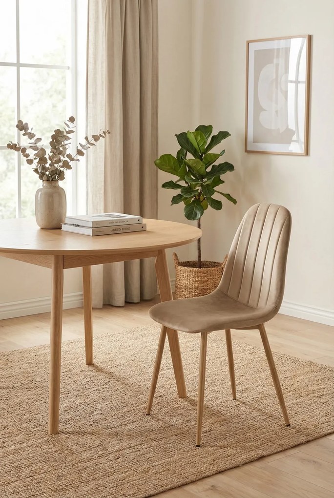 Brązowe welurowe krzesło metalowe N8-N82