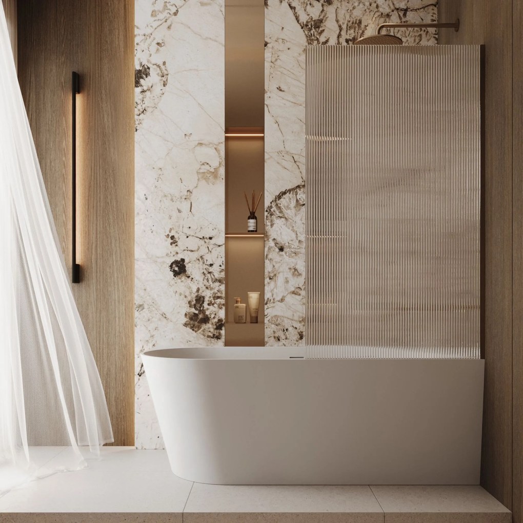 Parawan nawannowy prostokątny ARTE WELLE Classic Clear szkło transparentne ryflowane | Różne rozmiary : Kolor profili kabiny - czarny, Rozmiar - 70x150 cm