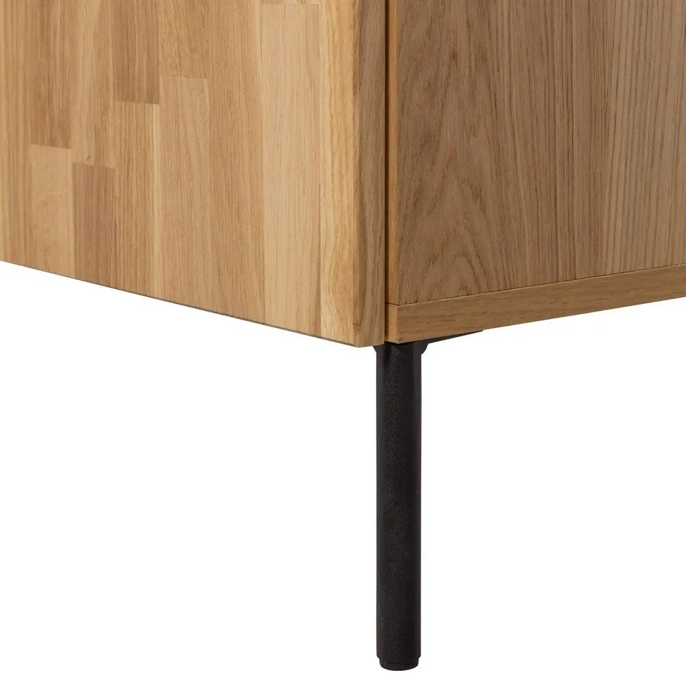 Szafka pod TV z litego drewna dębowego w naturalnym kolorze 180x56x46 cm Bono – WOOOD