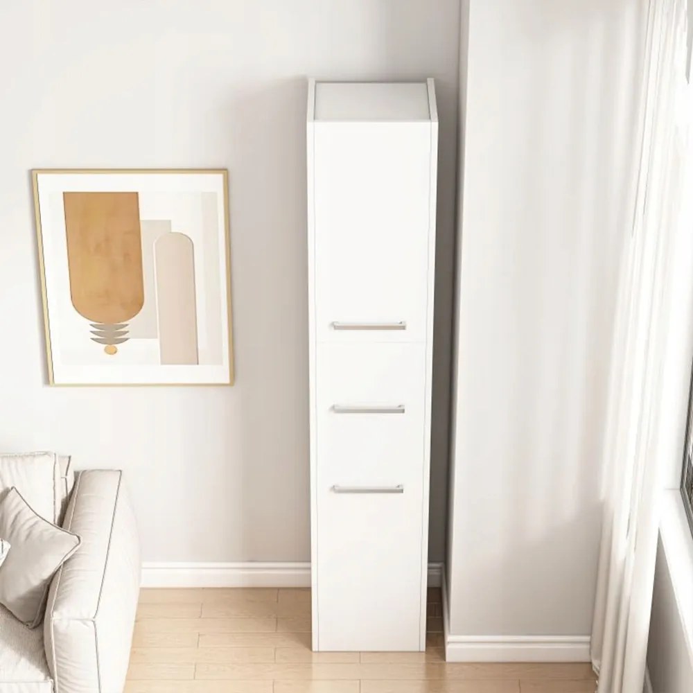 Biała szafka pionowa z 3 przegrodami 170x30x30 cm – nowoczesny i funkcjonalny design