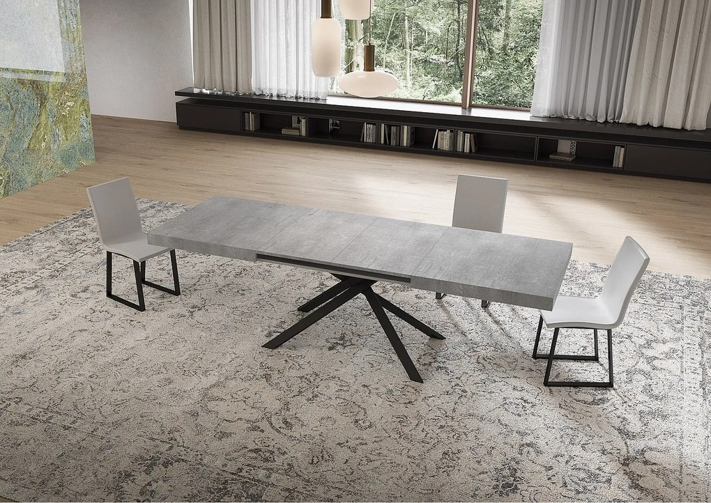 Stół rozkładany Niket 160/264x90 cm nogi betonowe antracytowe