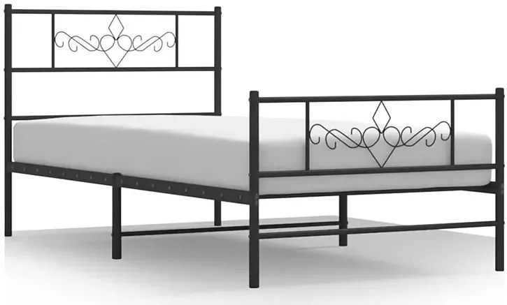 Czarne metalowe łóżko industrialne 80x200 cm - Radina