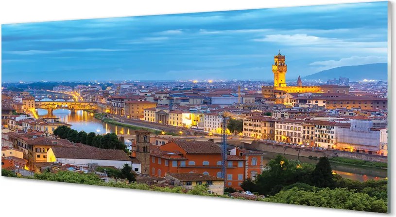 Panel Szklany Włoska Panorama o Zachodzie Słońca