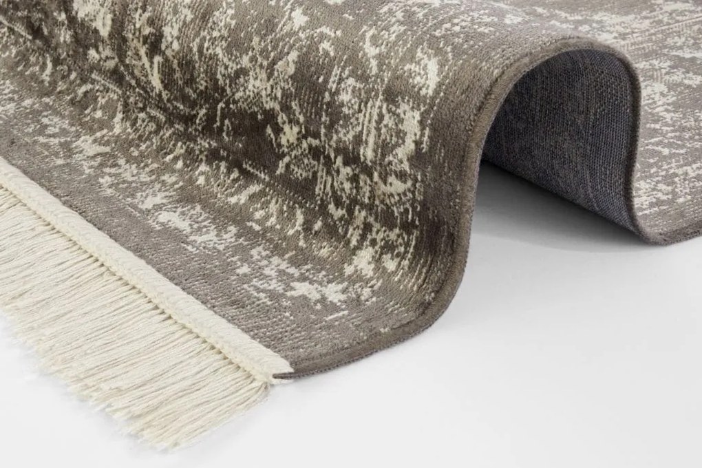 Dywan elegancki Naveh orientalny z frędzlami Medalion Brązowy 135 cm x 195 cm