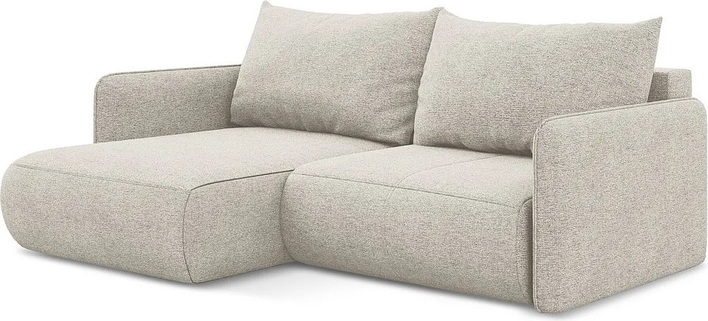 Narożnik lewostronny z funkcją spania - z tkaniny szenilowej - srebrny - NANEA