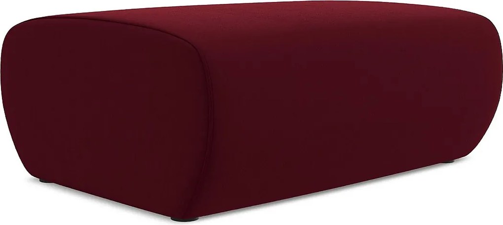 Pufa - z tkaniny welwetowej - burgundowy - NANEA