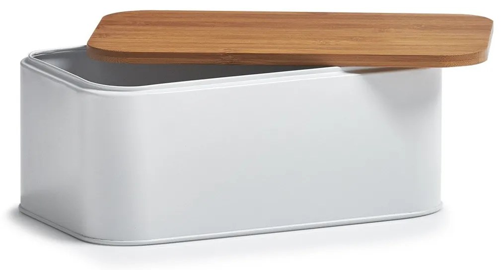 Metalowy chlebak z bambusową deską do krojenia, 2w1, 31x18x13 cm, ZELLER