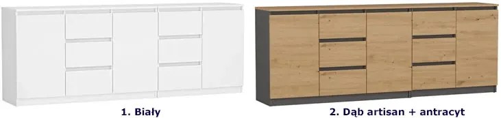 Biała długa komoda 200 cm S3-S94