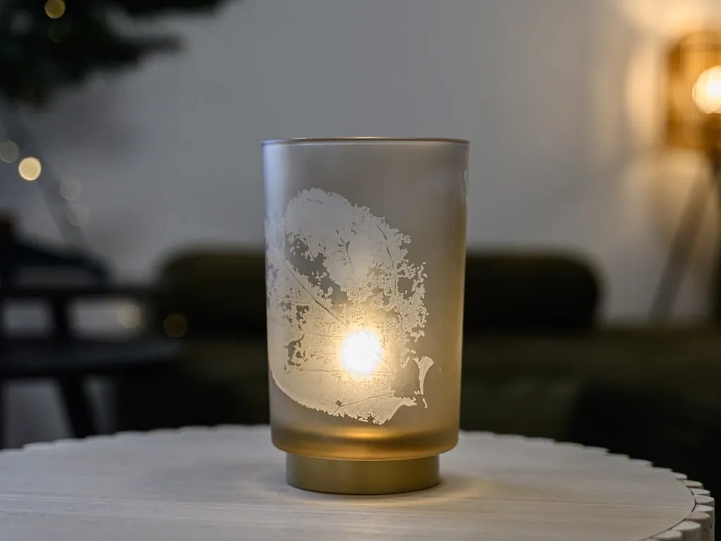 Różowa lampka LED ze szkła PINNY, 15 cm