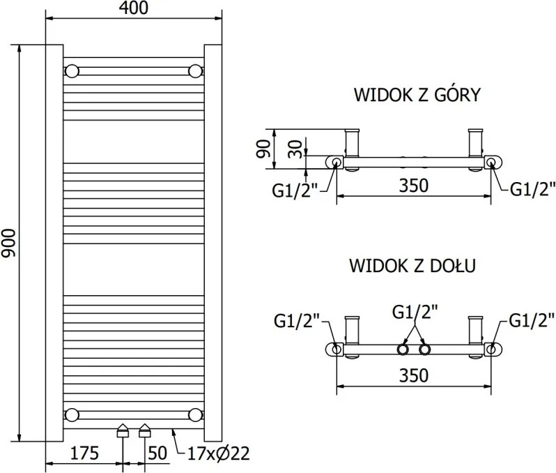 Mexen Mars grzejnik elektryczny 900 x 400 mm, 300 W, biały - W110-0900-400-2300-20