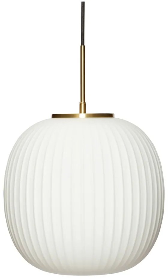 Biała lampa wisząca ze szklanym kloszem ø 32 cm Serene – Hübsch