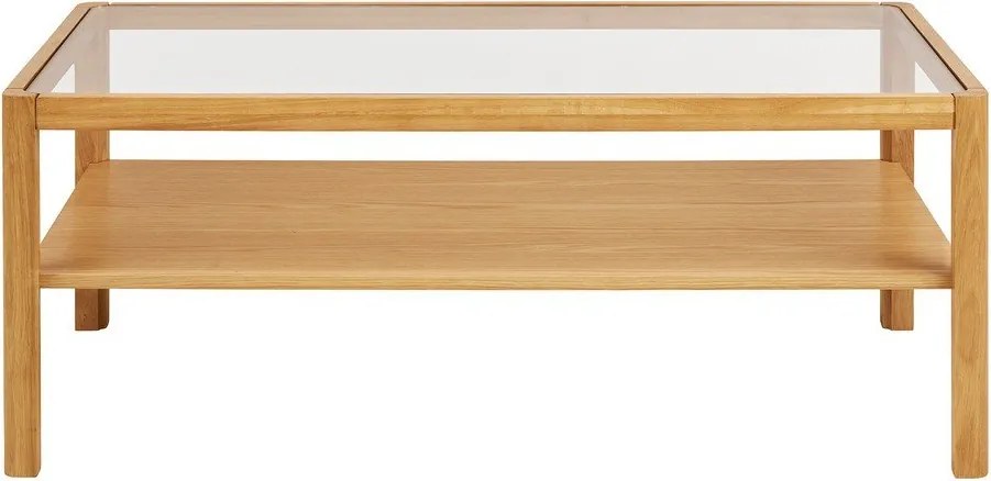 Stolik ze szklanym blatem w naturalnym kolorze 60x110 cm Lourmarin – House Nordic