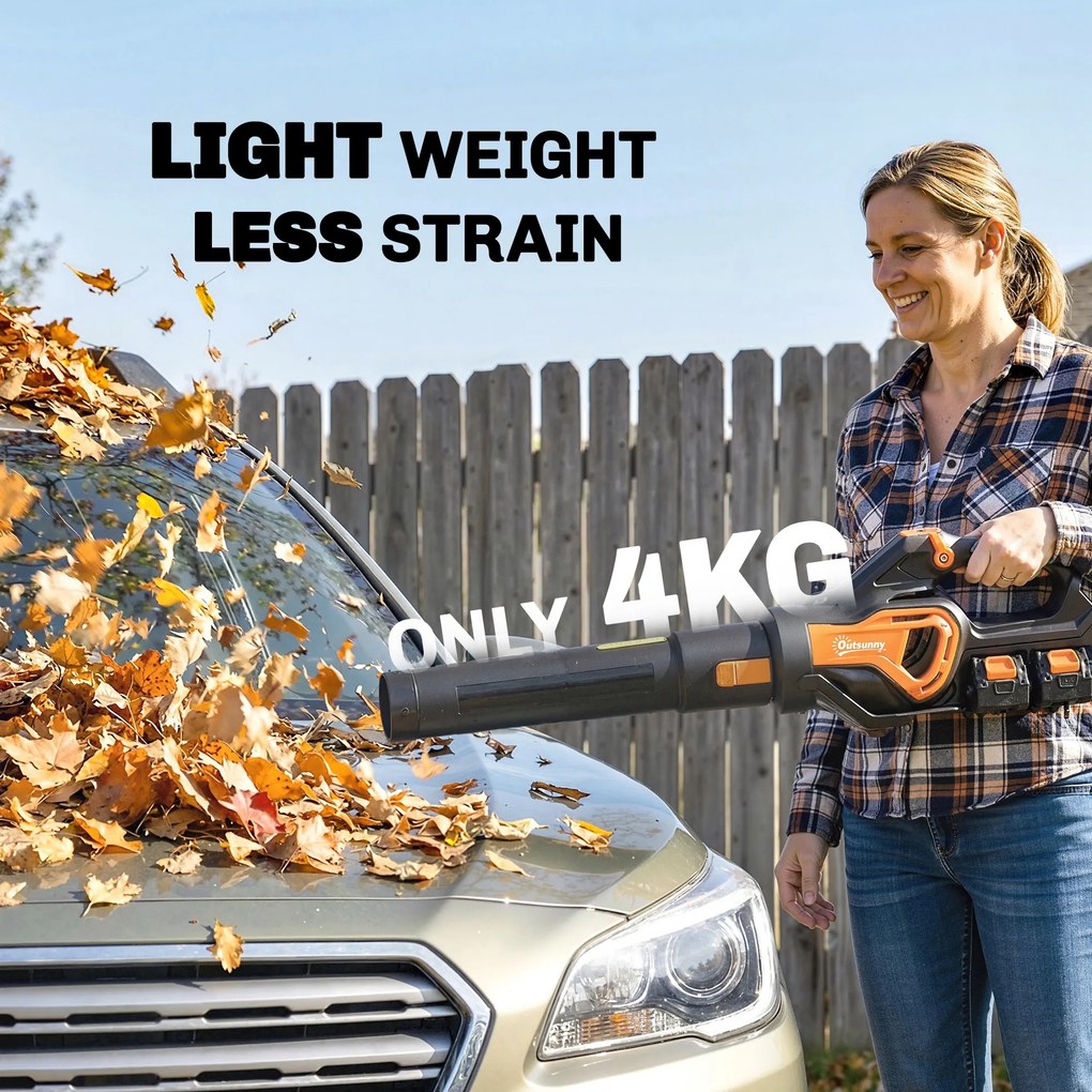 Outsunny laubgebläse kleiner outdoor sauger klein garten staubsauger akku-laubsauger elektrisch bläser akkulaubbläser laubpüster gartenföhn laubföhn akkubläser püsterich | Aosom PL