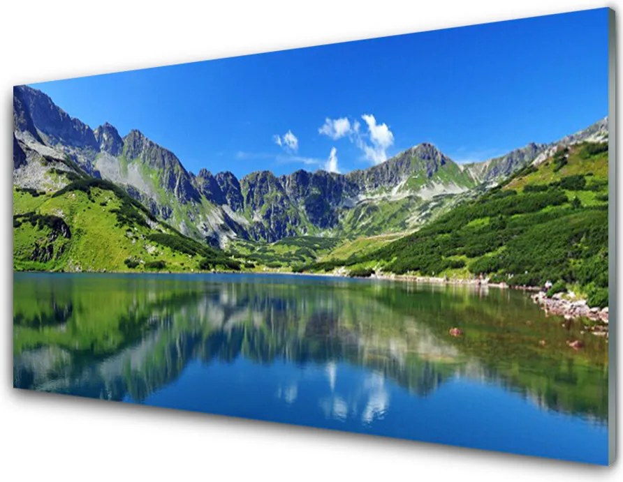 Panel Szklany Spokój Górskiego Jeziora